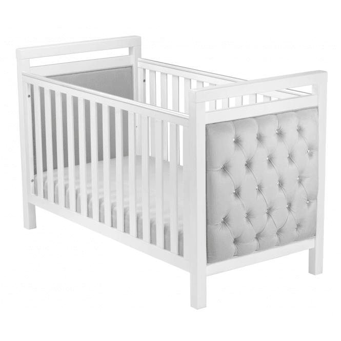 Babymore Velvet Deluxe Cot Bed - White 