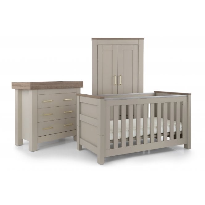 BabyStyle Bordeaux 3 Piece Room Set +FREE Coolflow Pocket Spring Mattress- Oatmeal