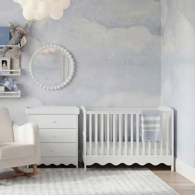 Bebe & Beyond Dancer 2 Piece Room Set + Free Airflow Fibre Deluxe Mattress - White 
