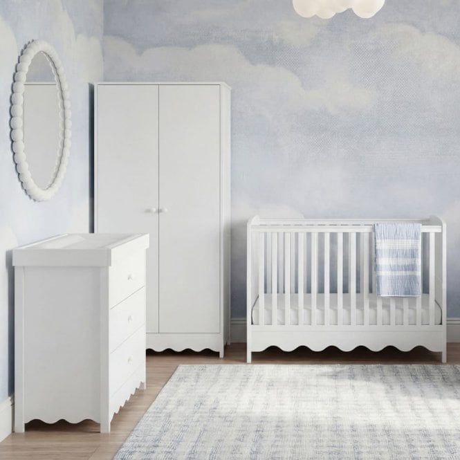 Bebe & Beyond Dancer 3 Piece Room Set + Free Airflow Fibre Deluxe Mattress - White 