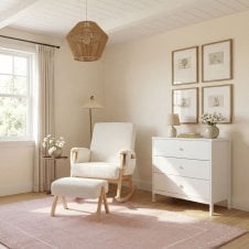 Storyteller Nursing Chair & Stool - Off White Ted 