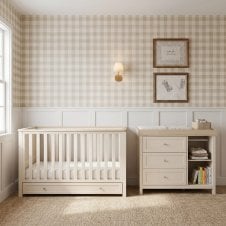 Wanderer 2 Piece Room Set + Free Airflow Fibre Deluxe Mattress - Cashmere & Oak 