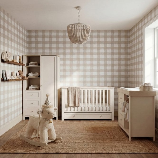 Bebe & Beyond Wanderer 3 Piece Room Set + Free Airflow Fibre Deluxe Mattress - Cashmere & Oak