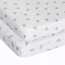 Next2Me Bamboo Forever Cot 2 pack fitted sheets - Greenery