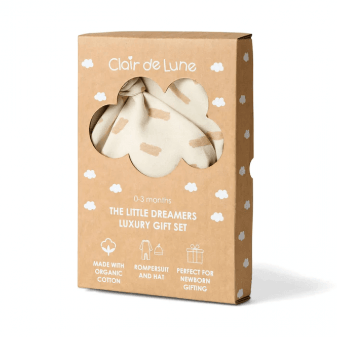Clair-De-Lune Little Dreamers Gift Set Romper + Hat - Dash Print 