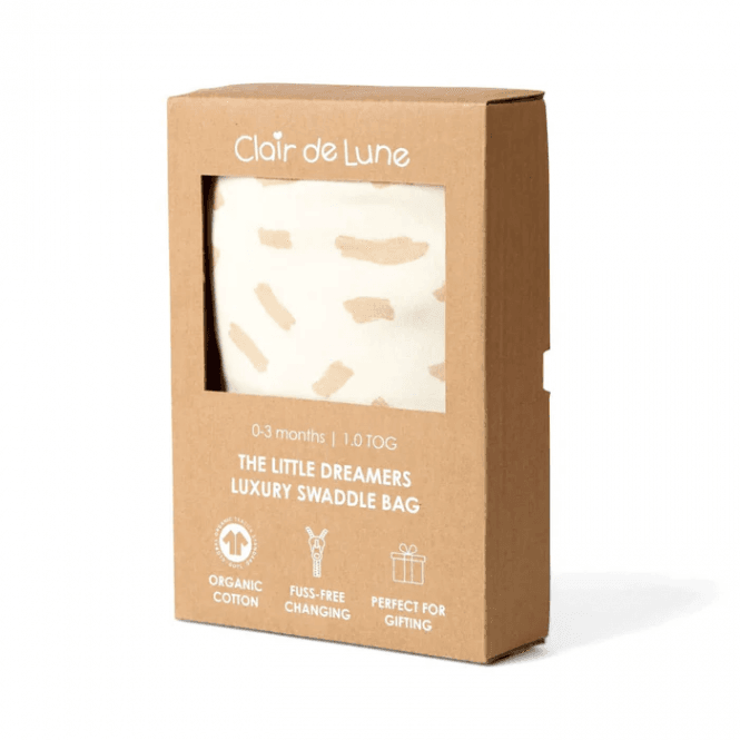 Clair-De-Lune Luxury Organic Swaddle Bag (0-3 Months) - Dash Print 