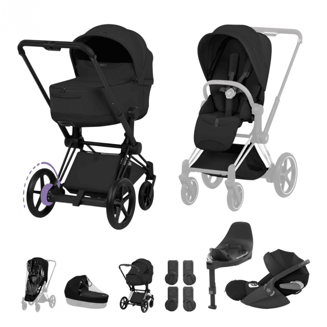 Cybex E-Priam Style Complete Cloud T Bundle - Matt Black Frame 