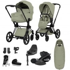 Priam Style Complete Cloud T Bundle - Matt Black Frame 
