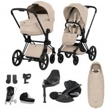 Priam Style Complete Cloud T Bundle - Matt Black Frame 