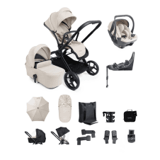 Core 2 Sandstone Pushchair and Carrycot - Complete 360 Car Seat Bundle