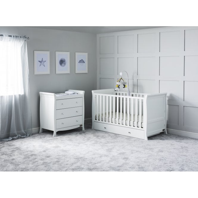 Ickle Bubba Snowdon Classic 2pc Room Set & Premium Sprung Mattress - White 