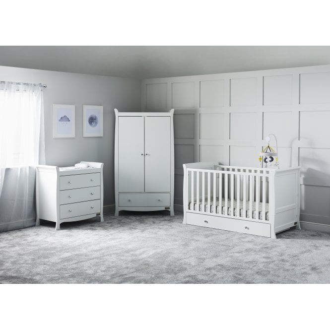 Ickle Bubba Snowdon Classic 3pc Room Set + Premium Pocket Sprung Mattress - White