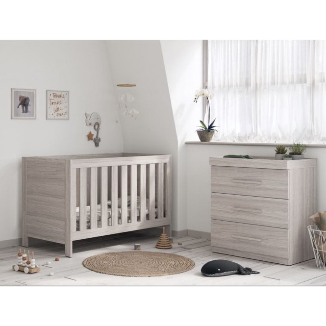 Little Acorns Amalfi 2 Piece Room Set + Free Airflow Fibre Deluxe Mattress - Grey Ash