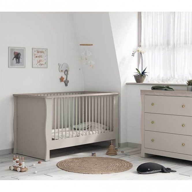 Little Acorns Celeste 2 Piece Room Set + Free Airflow Fibre Deluxe Mattress - Cashmere/Grey Ash 