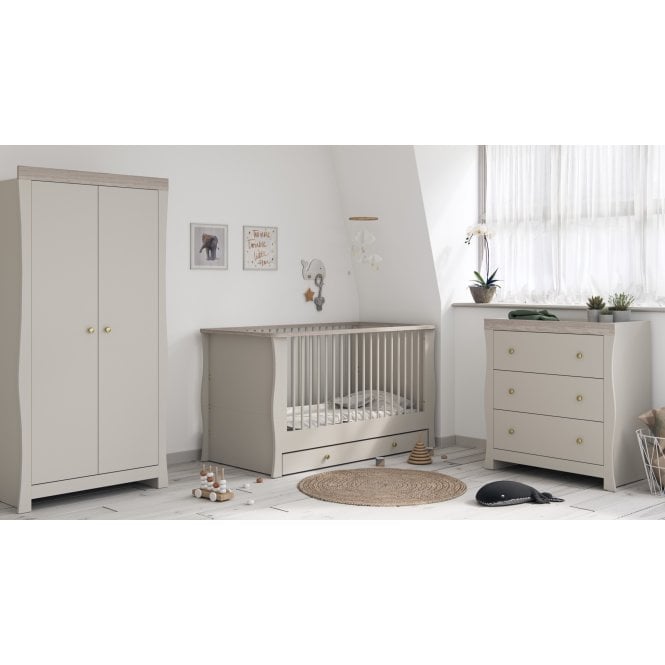 Little Acorns Celeste Room Set + Free Airflow Fibre Deluxe Mattress - Cashmere/Grey Ash 