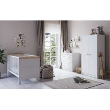 Florence Room Set + Free Airflow Fibre Deluxe Mattress - White/Oak