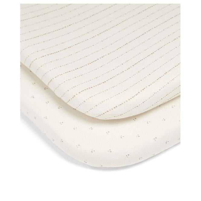Mamas & Papas 2 Lua Crib Fitted Sheets - Oatmeal
