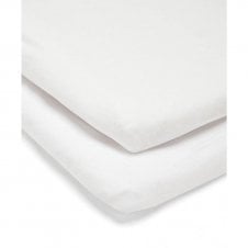 2 Lua Crib Fitted Sheets - White