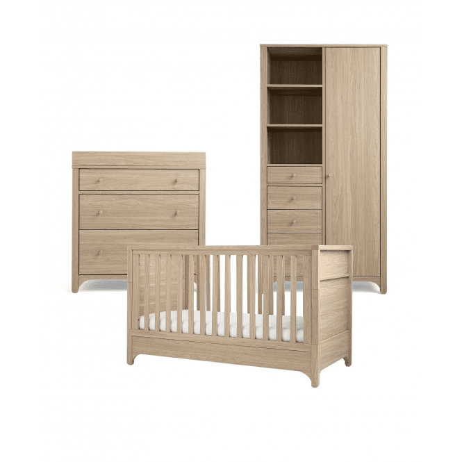Mamas & Papas Barton Range + Free Airflow Fibre Deluxe Mattress - Natural Oak