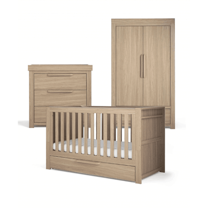 Mamas & Papas Franklin Range + Free Airflow Fibre Deluxe Mattress - Natural Oak 