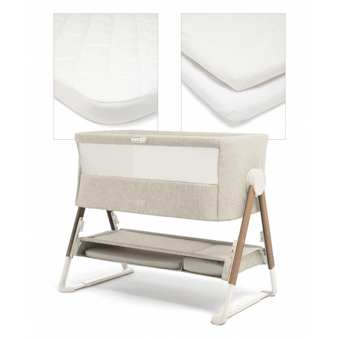 Mamas & Papas Lua Bedside Crib Bundle White