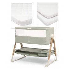 Lua Bedside Crib Bundle White