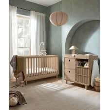 Oska Narrow Set + Free Airflow Fibre Deluxe Mattress - Oak 