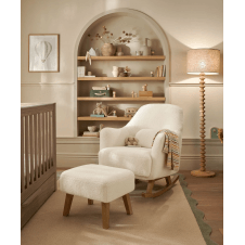 Penrose Nursing Chair & Stool - Off white Boucle