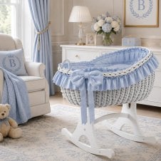 Bianca Due White Wicker Rocking Crib