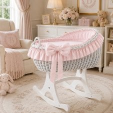 Bianca Due White Wicker Rocking Crib