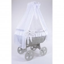Ophelia Grey Wicker Crib with Drapes