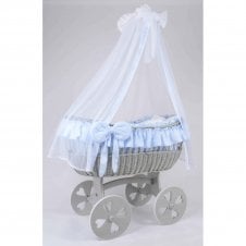 Ophelia Grey Wicker Crib with Drapes