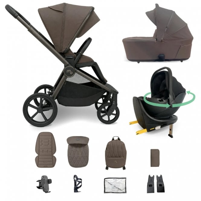 My Babiie MB450 ARC 3-in-1 Travel System + Rotating Car Seat + Base 