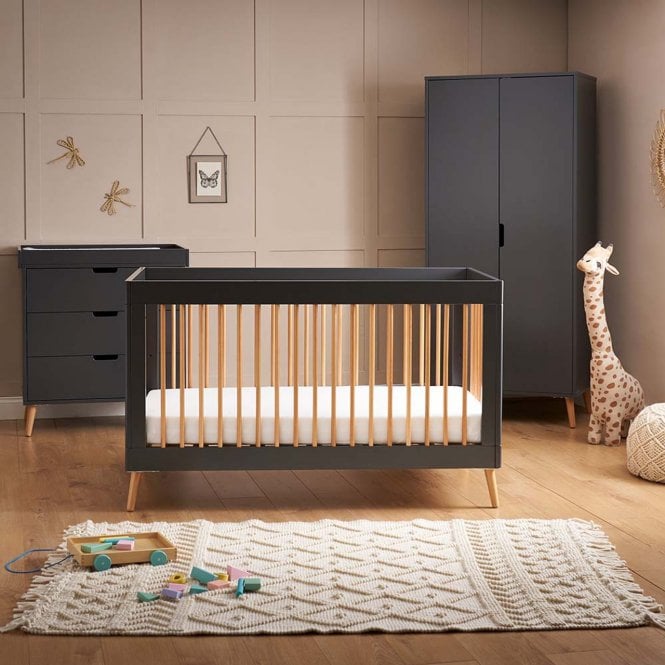 Obaby Maya 3 Piece Room Set - Slate/Natural