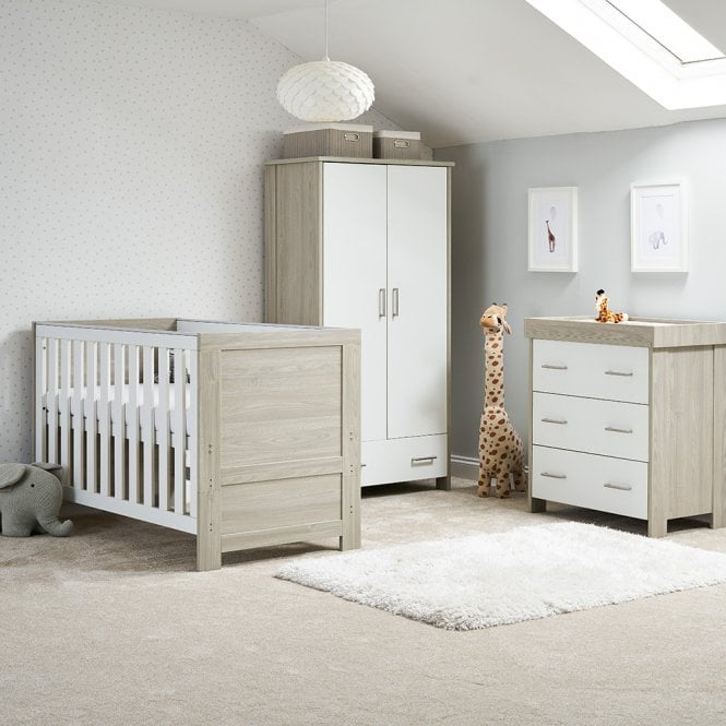 Obaby Nika 3 Piece Room Set - Grey Wash/White 