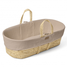 Cotton Muslin Moses Basket & Mattress