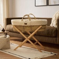 Dimple Moses Basket, Mattress & Static Foldable Stand