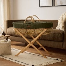 Dimple Moses Basket, Mattress & Static Foldable Stand