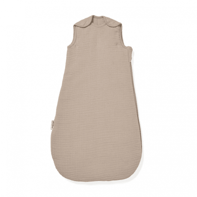 The Little Green Sheep Organic Muslin Baby Sleeping Bag in Truffle - 2.5 Tog - 0-6 Months