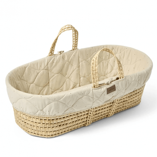 The Little Green Sheep Quilted Moses Basket & Mattress