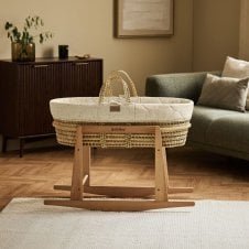 Quilted Moses Basket, Mattress & Rocking Stand 