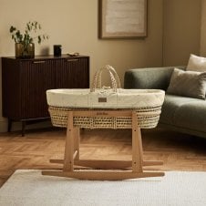 Quilted Moses Basket, Mattress & Rocking Stand 