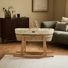 Quilted Moses Basket, Mattress & Rocking Stand 