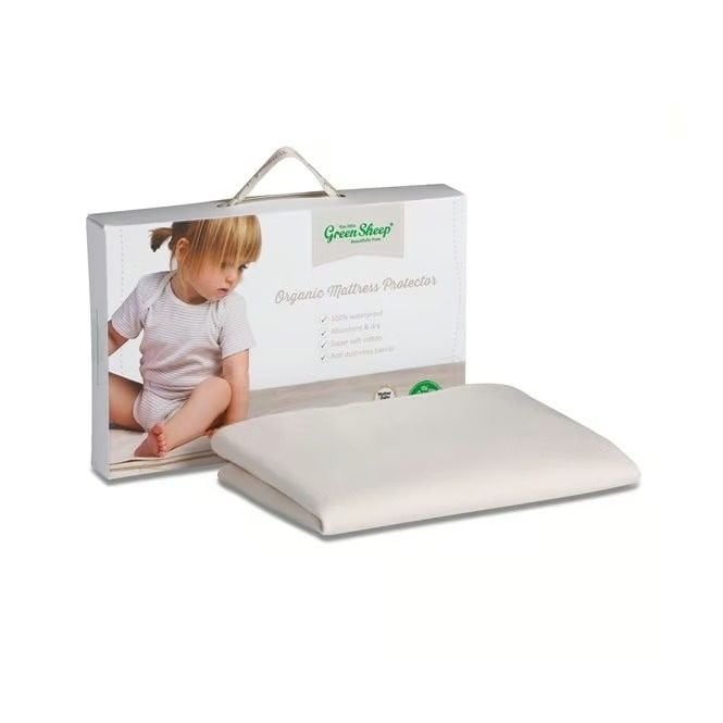 The Little Green Sheep Waterproof Moses Basket / Carrycot Mattress Protector - 30x70cm